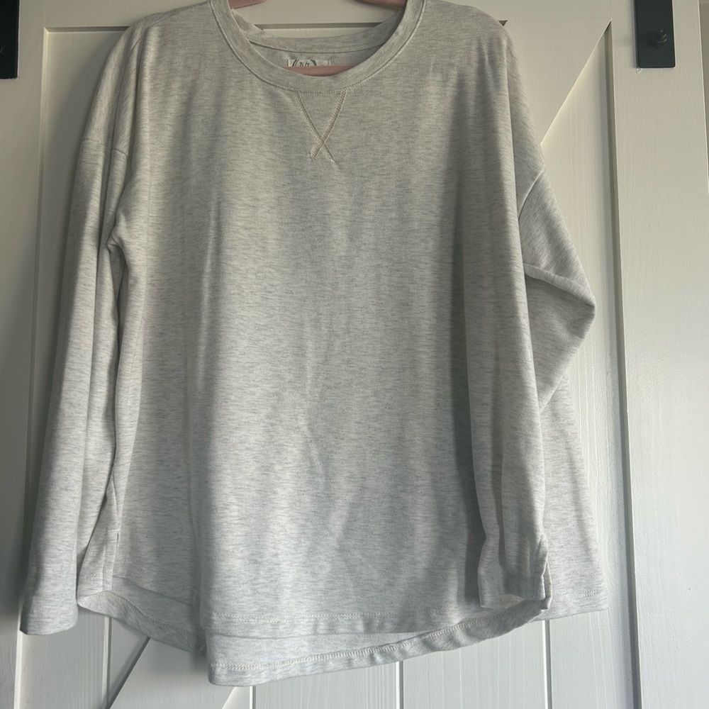 Maurices Light Gray Stitch Detail Top